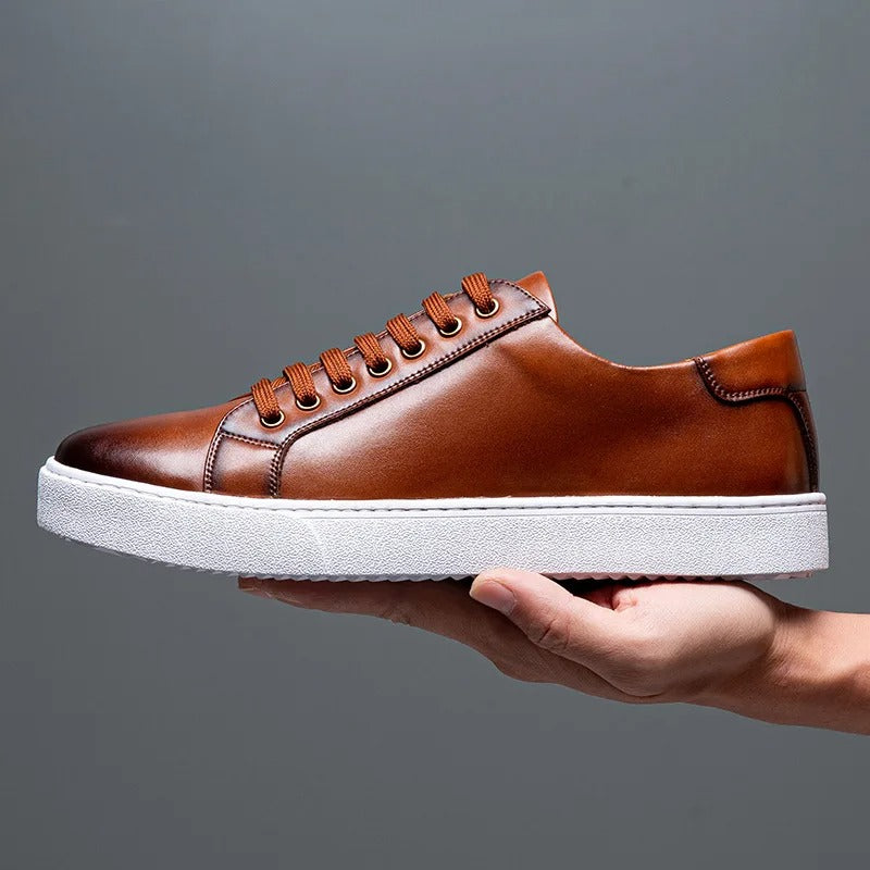 Leonell | Leather Lace-Up Low-Top Casual Sneakers