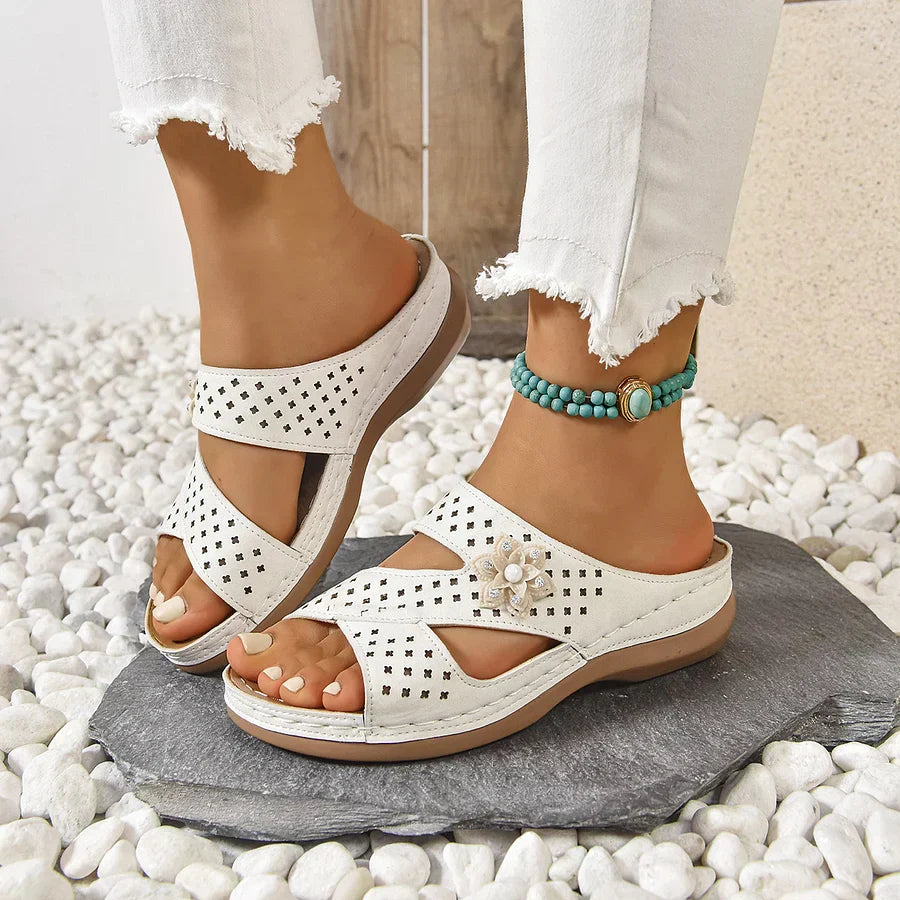 Kristine | Orthopedic Flower Casual Wedge Heel Sandals