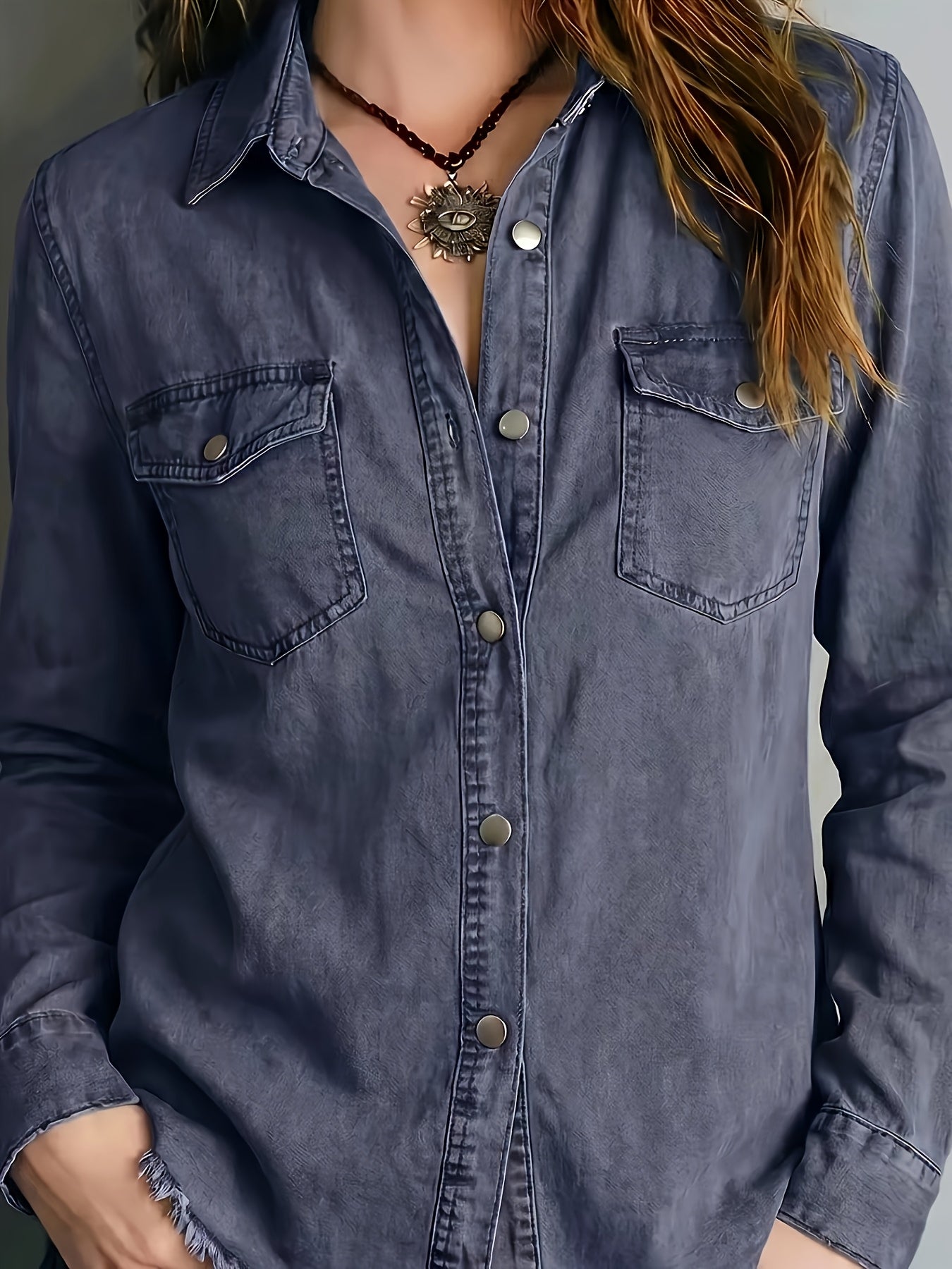 Blazka | Button Front Long Sleeve Shirt with Pockets