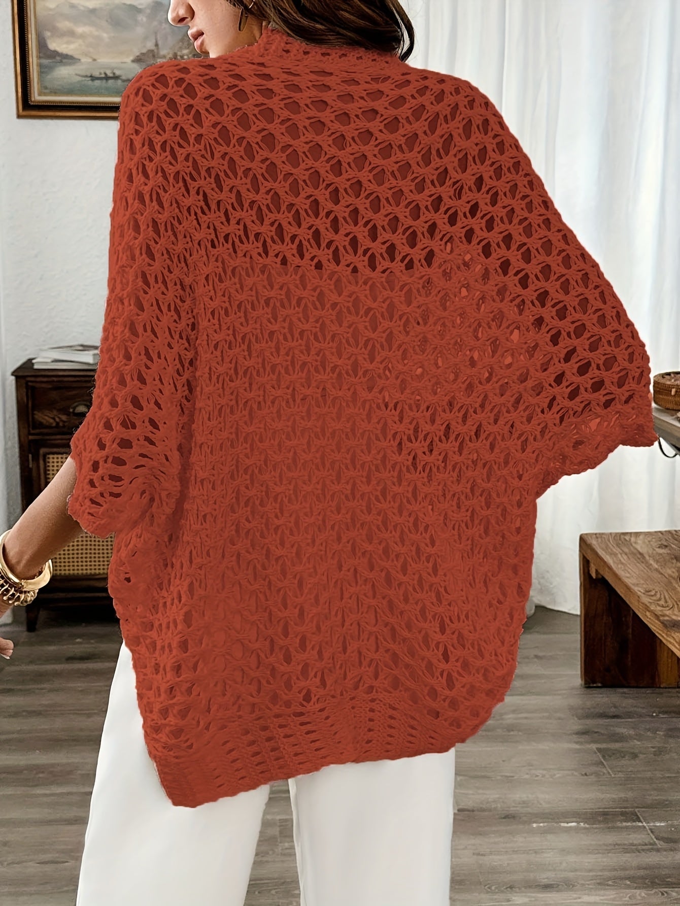 Etleva | Open Knit Batwing Sleeve Cardigan