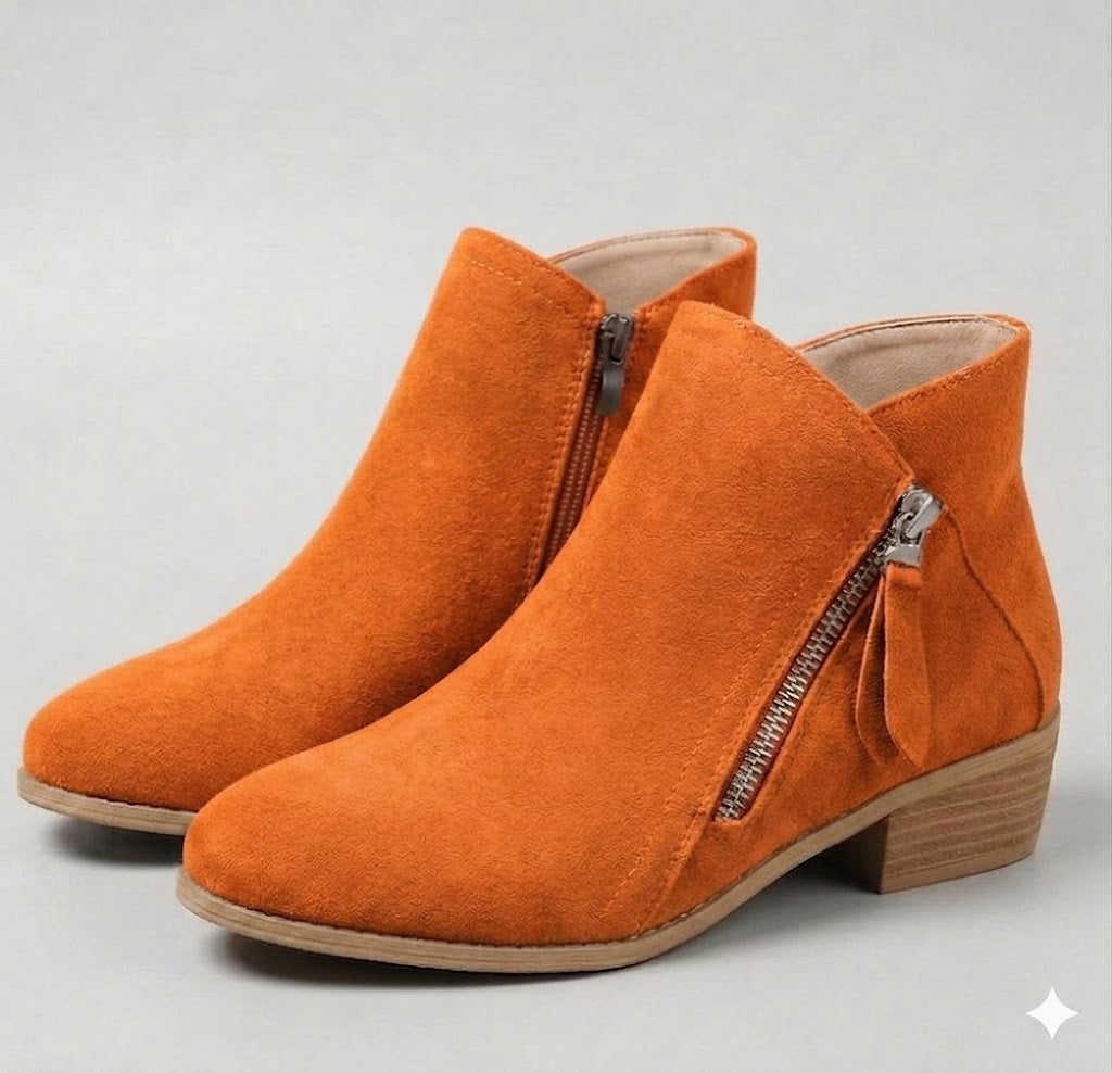 Arely | Suede Style Ankle Boots With Side Zipper