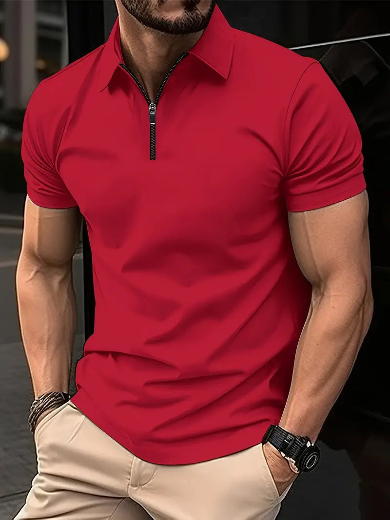 Ilan | Zip Collar Short Sleeve Polo