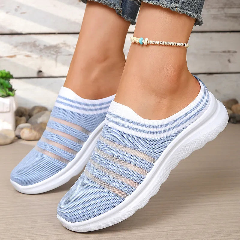 Aleyda | Sneakers Slip On Striped Knit Upper