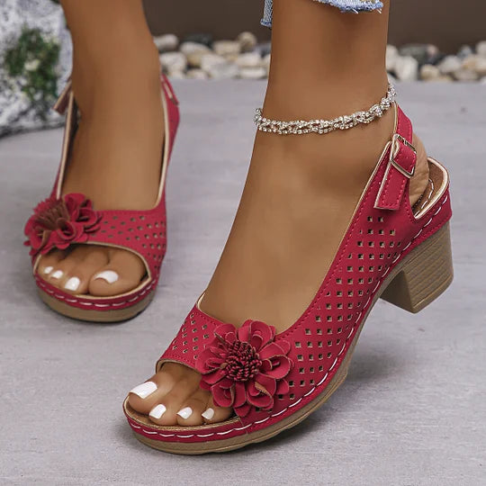 Imogen | Open Toe Slingback Block Heel Sandal