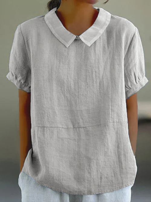 Henny | Collared Short Sleeve Blouse