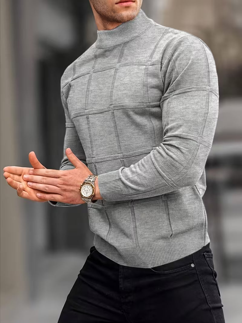 Roaan | Textured Mock Neck Long Sleeve Sweater