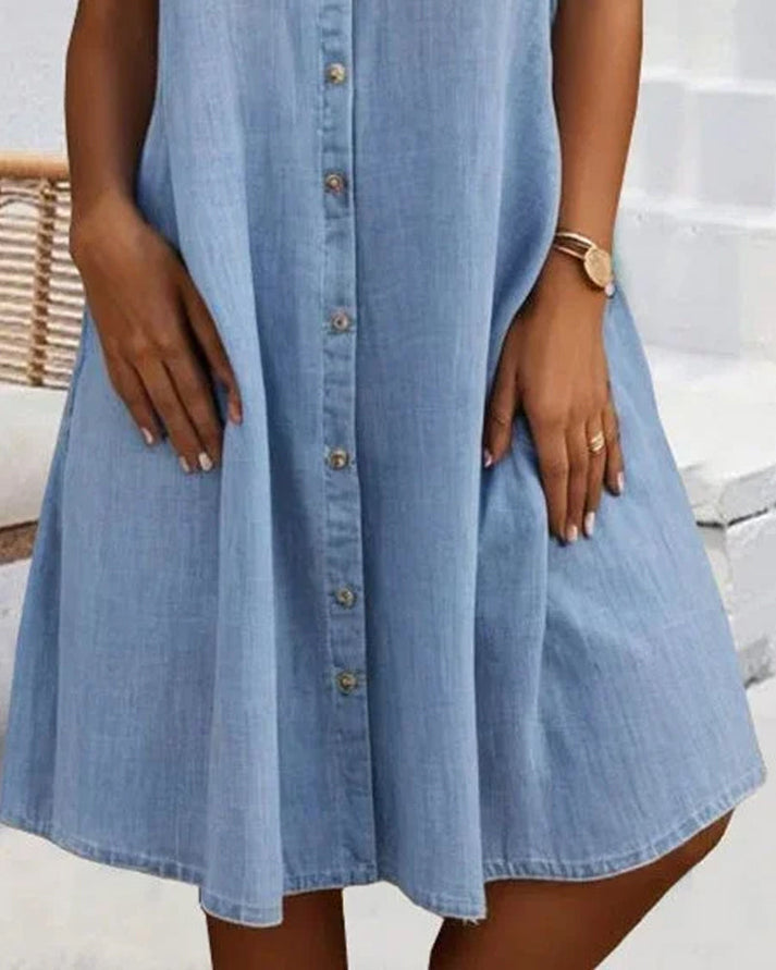 Sveta | Shirt Dress Short Sleeve Denim-Style