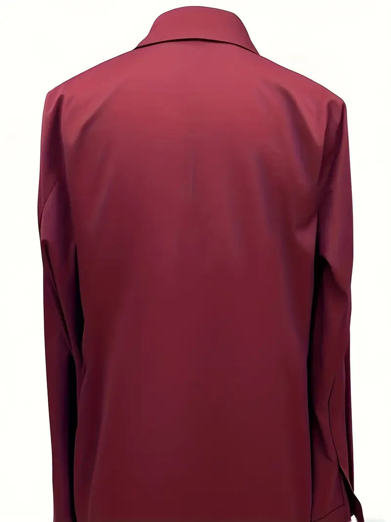 Lianyandra | V-Neck Satin Blouse in Light Pink