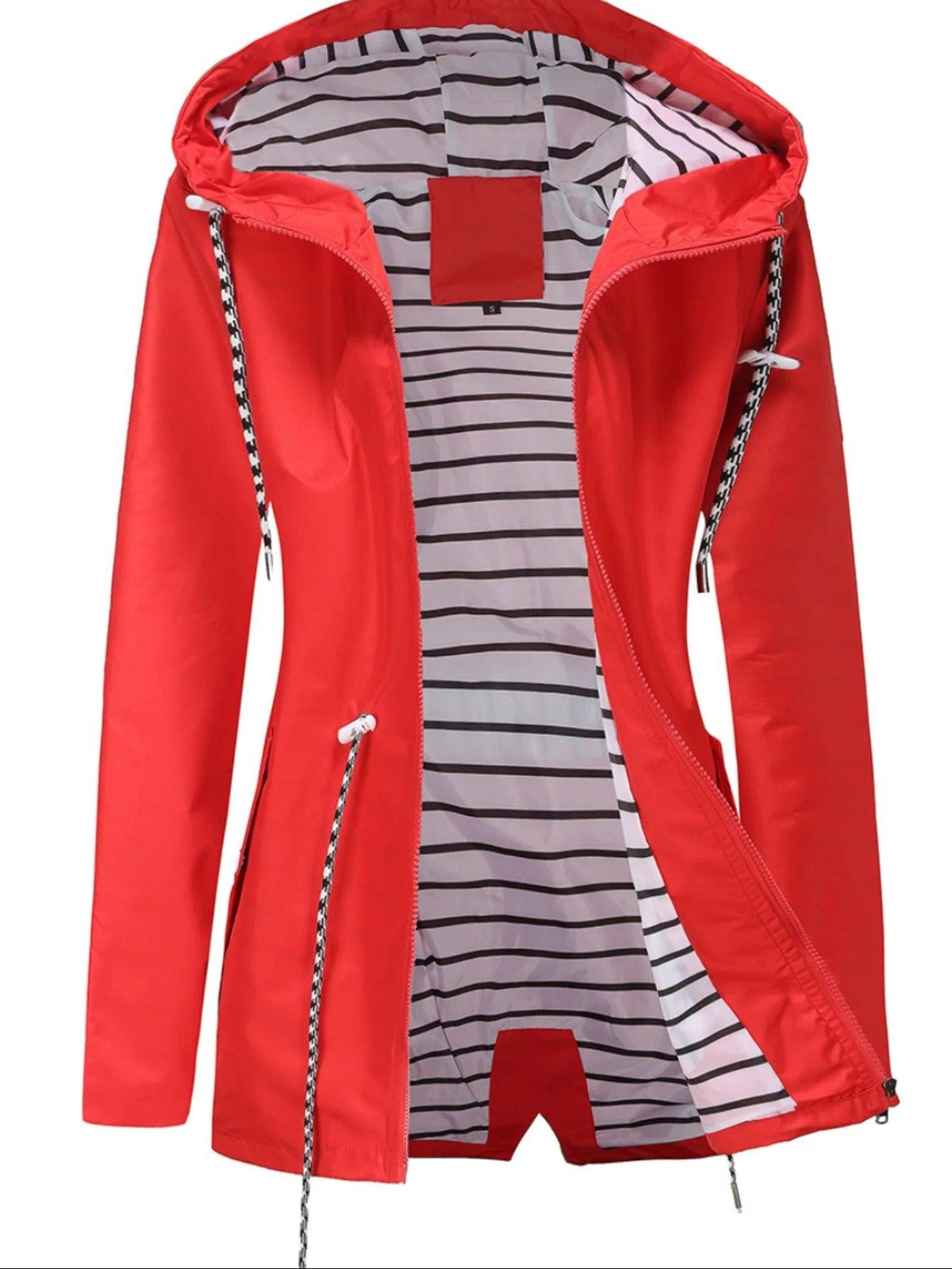 Philomena | Coat with Hood and Striped Lining