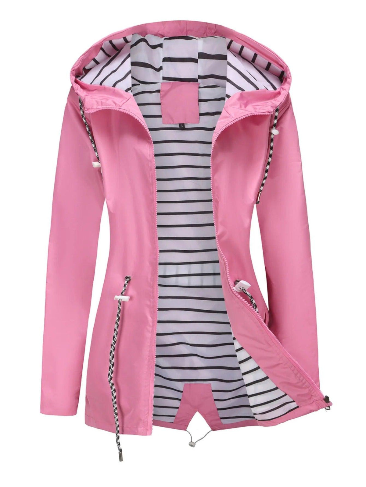 Philomena | Coat with Hood and Striped Lining