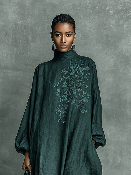 Mirra | Relaxed Embroidered Maxi Dress