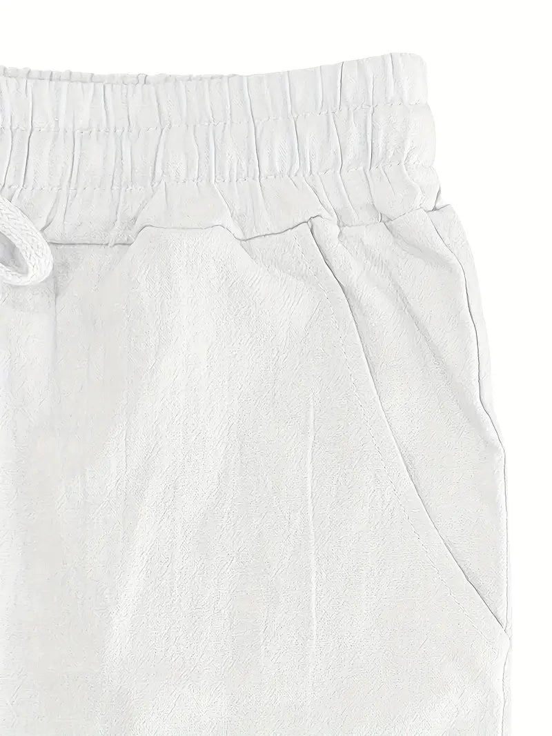 Babaev | Drawstring Wide Leg Casual Linen Pants