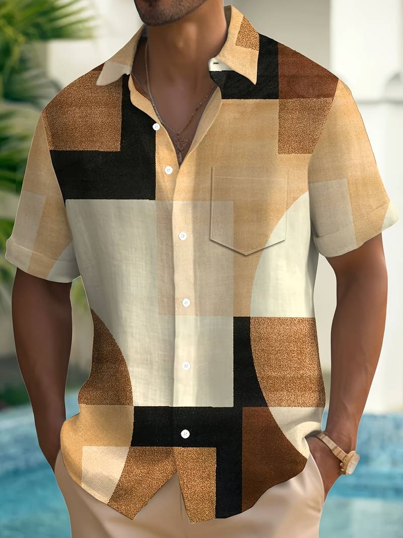 Boucher | Geometric Print Button Shirt