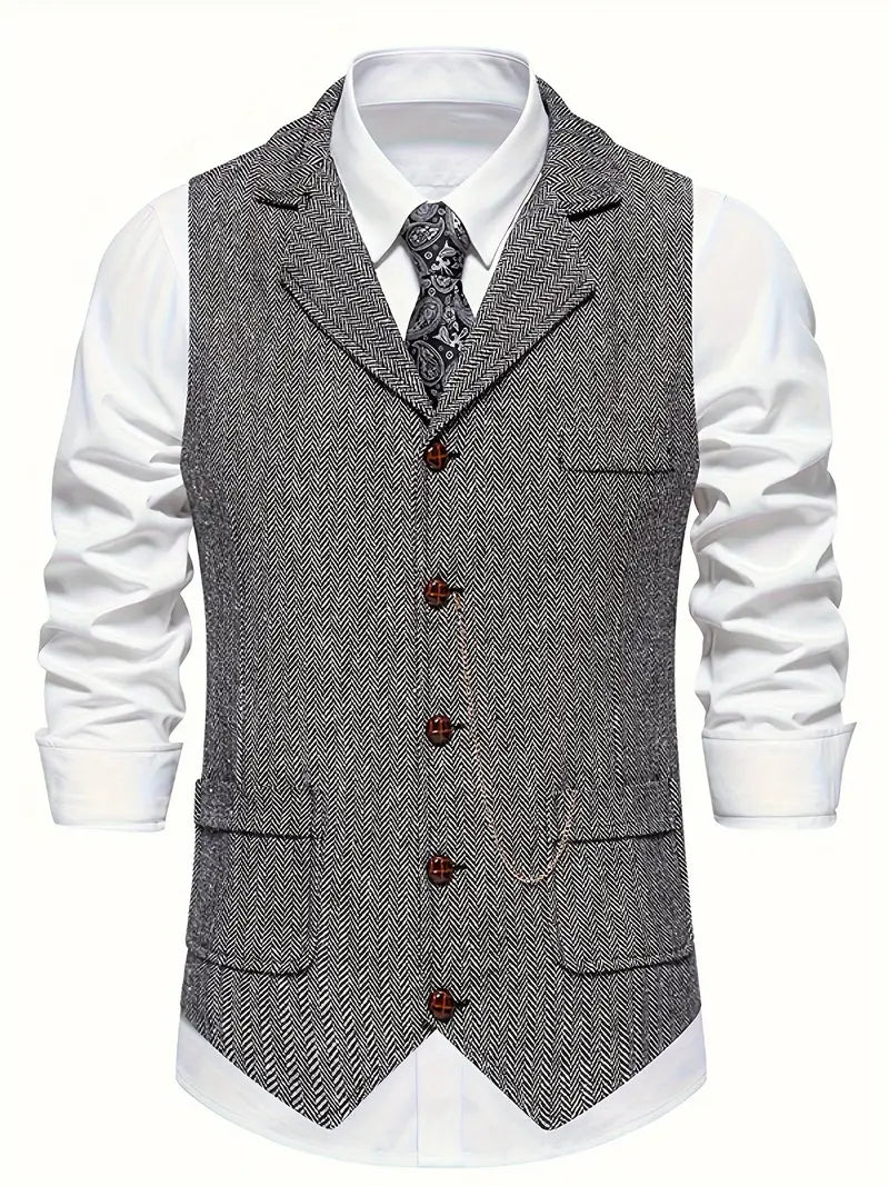 Ferry | Herringbone Notch Lapel Waistcoat