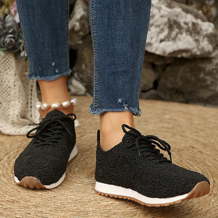 Susannah - Knitted Lace Up Breathable Sneakers