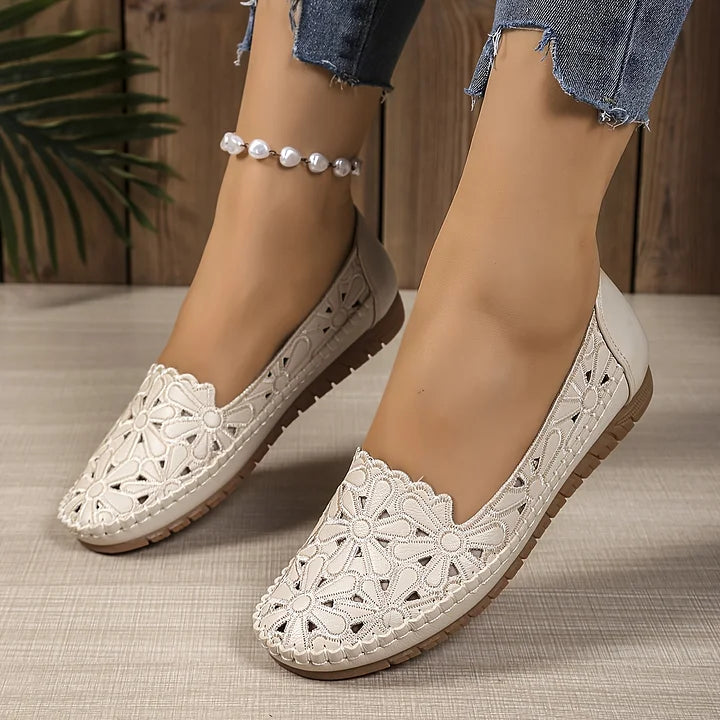 Inessa | Floral Cutout Loafer Flats