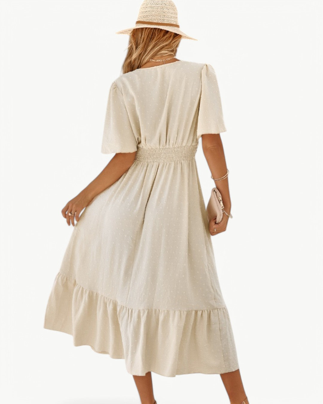 Rameena | Midi Dress V Neck Short Sleeves