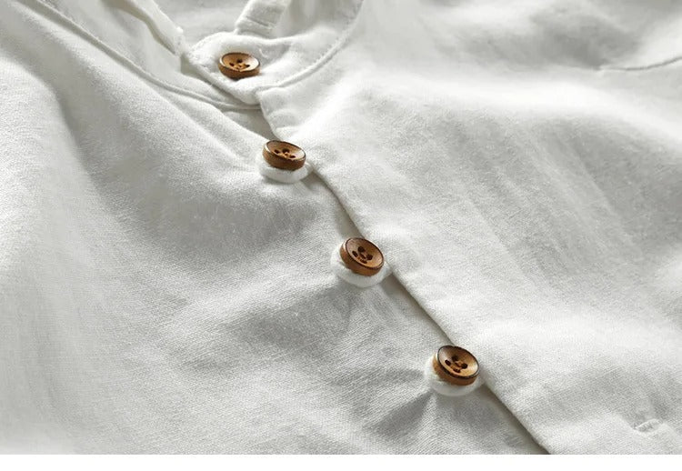 Tevin | Mandarin Collar Long Sleeve Button Shirt