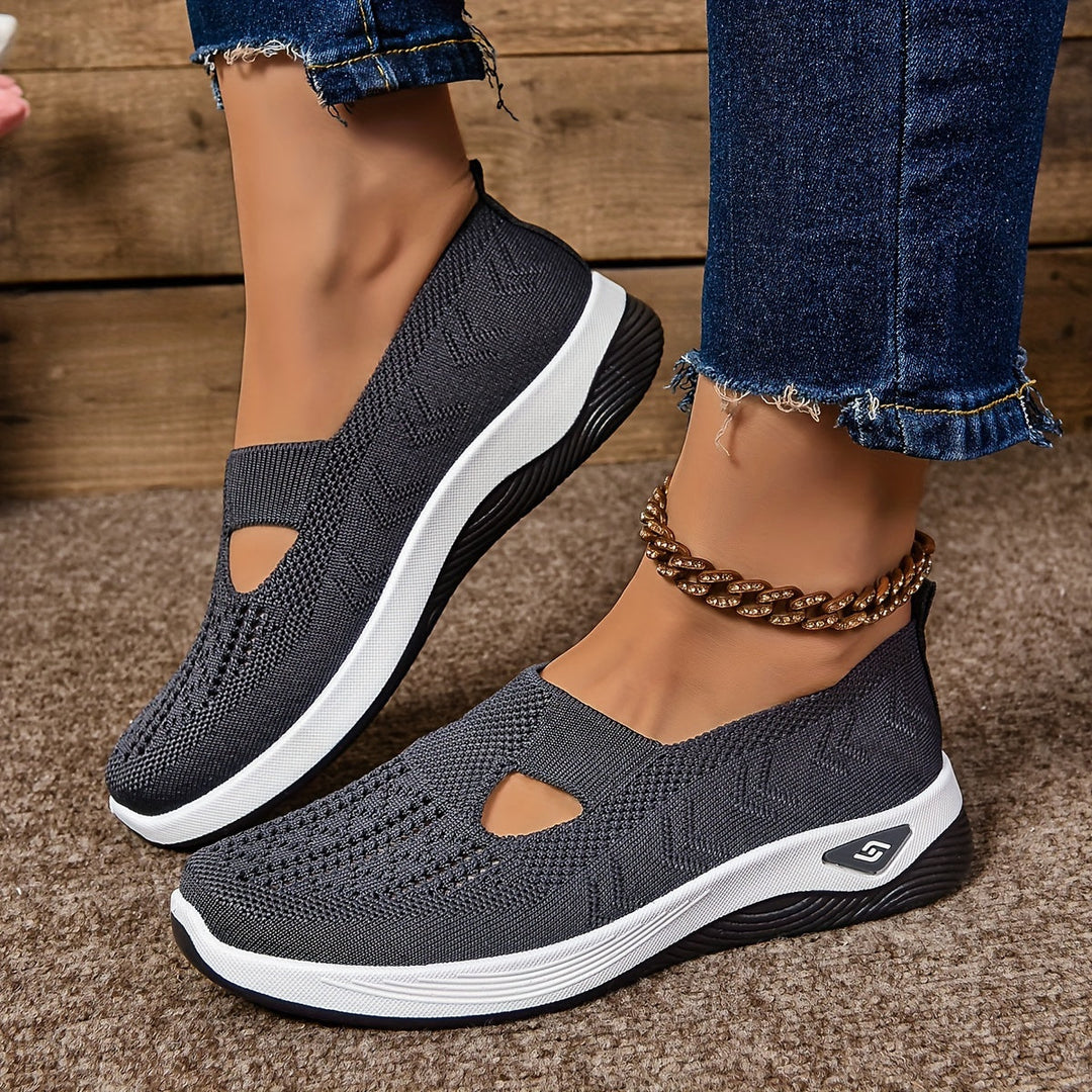 Raquel | Knit Slip-On Sneakers With Cutout Front
