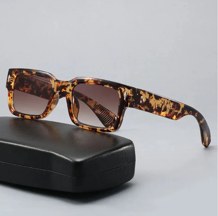 RetroLens -  Square Frame Green Tinted Sunglasses
