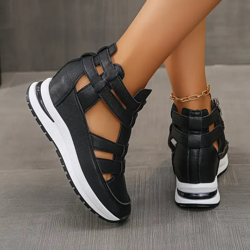 Souad - Wedge Platform Sandal Sneakers With Zipper