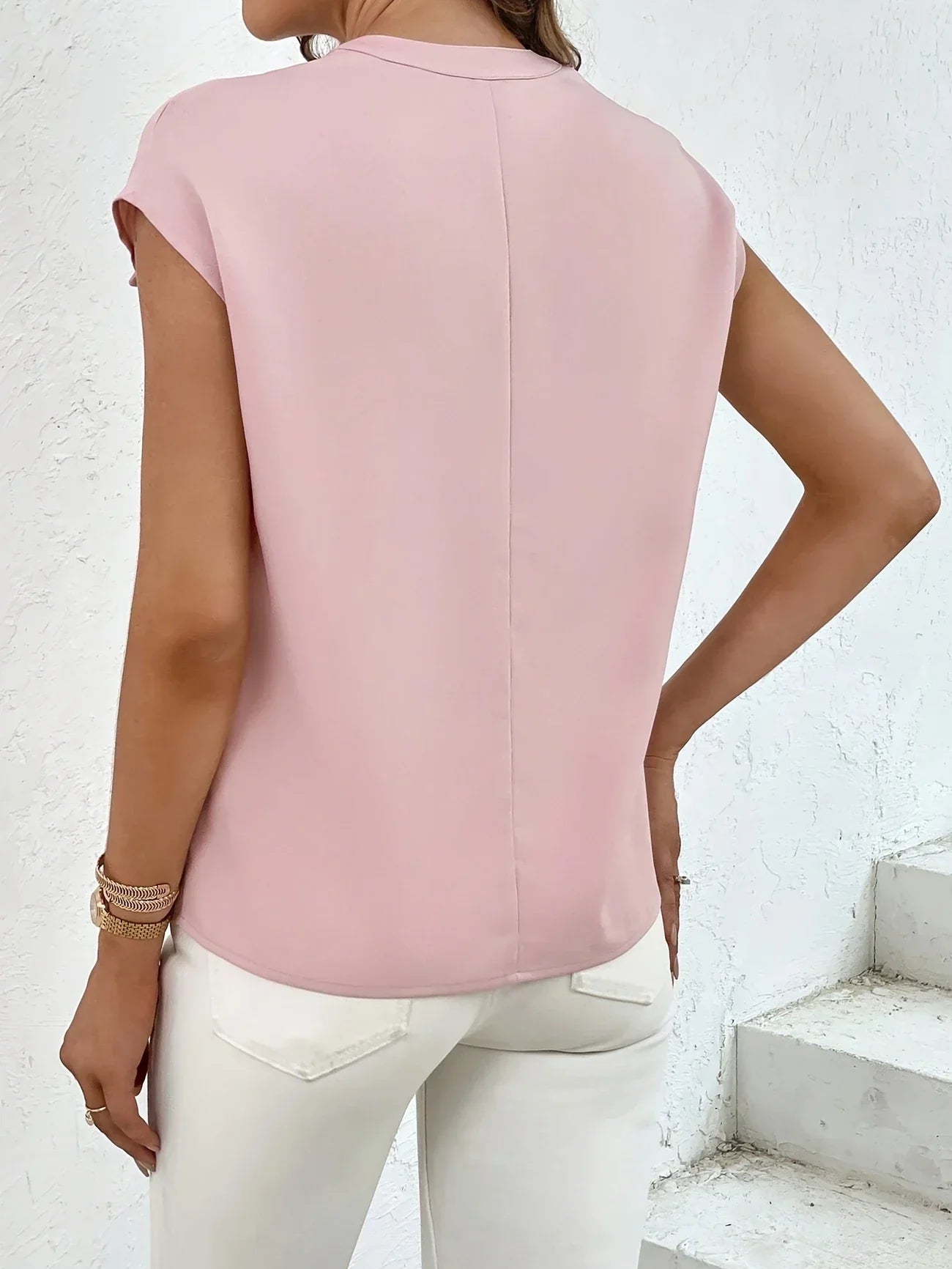 Marquita - Short Sleeve Pocket Button Blouse