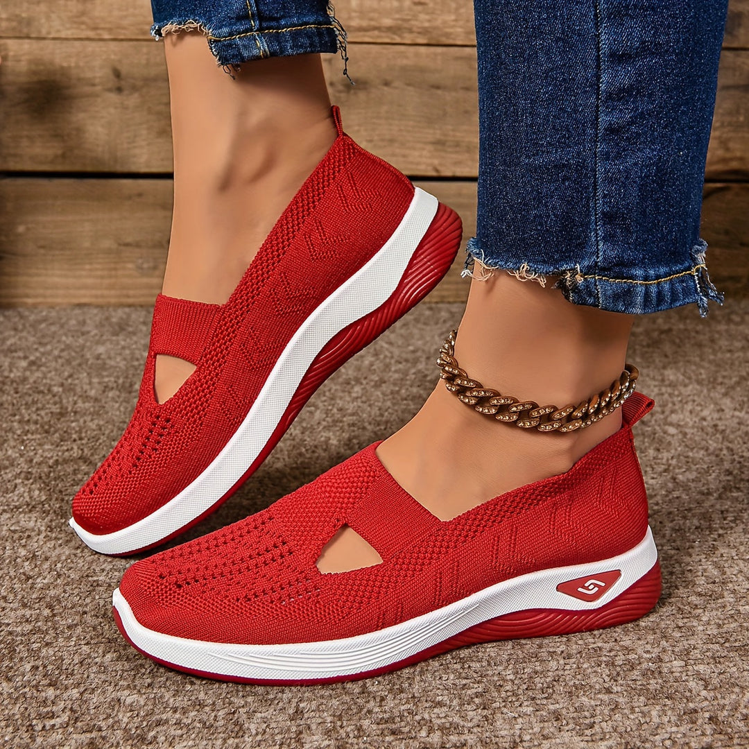Raquel | Knit Slip-On Sneakers With Cutout Front