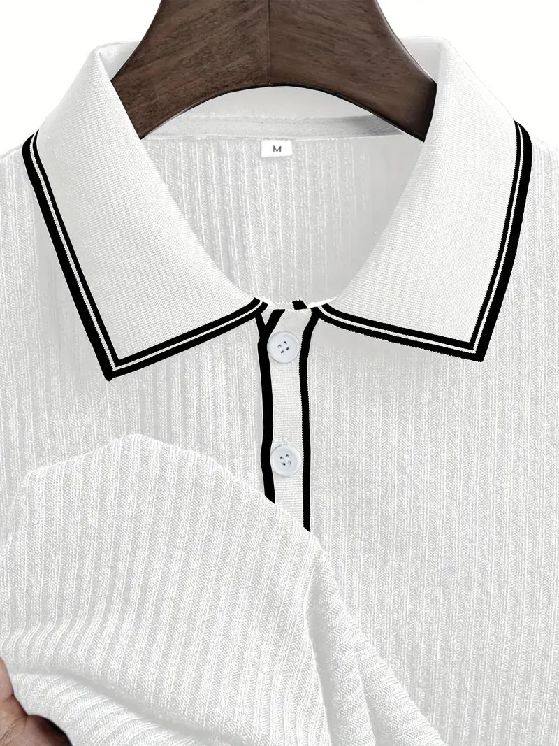 Orestis - Ribbed Short Sleeve Polo Shirt