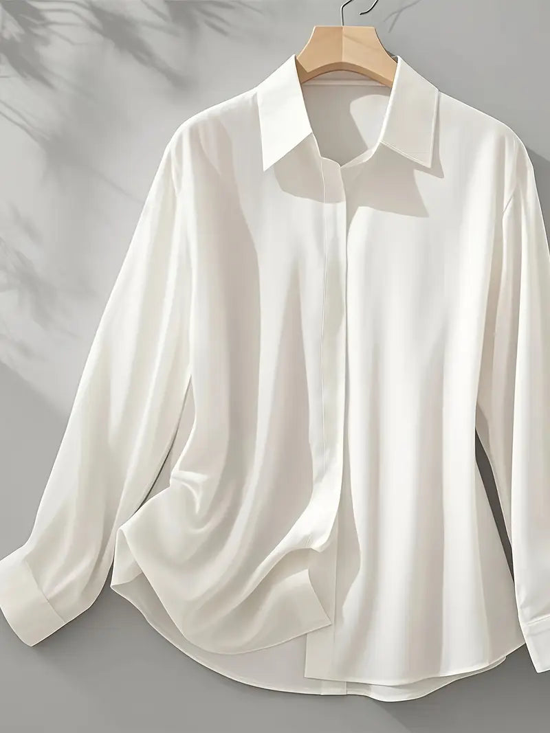 Amiliana - Long Sleeve Collared Button Shirt