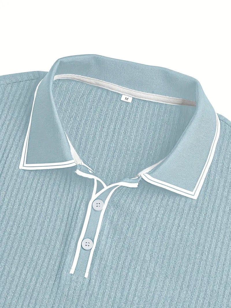 Orestis - Ribbed Short Sleeve Polo Shirt