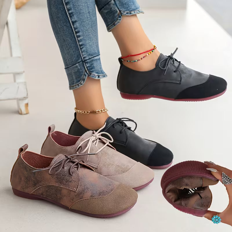 Brigiluxa | Lace-Up Low Wedge Comfort Shoes