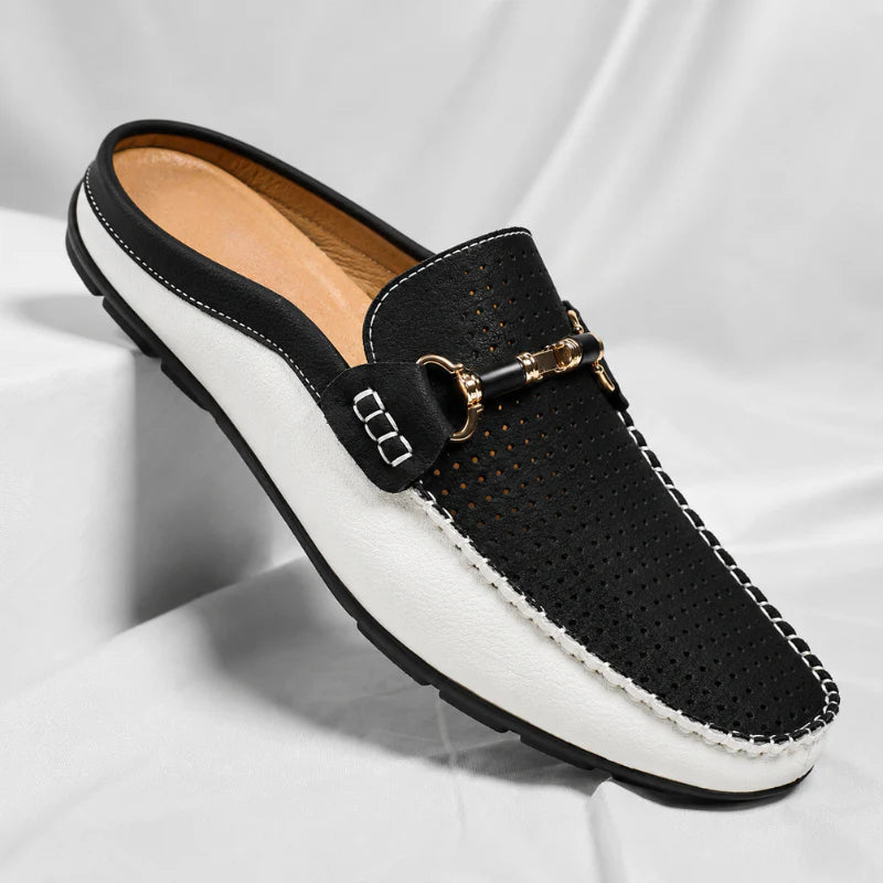Yerson | Perforated Slip-On Mule Loafers