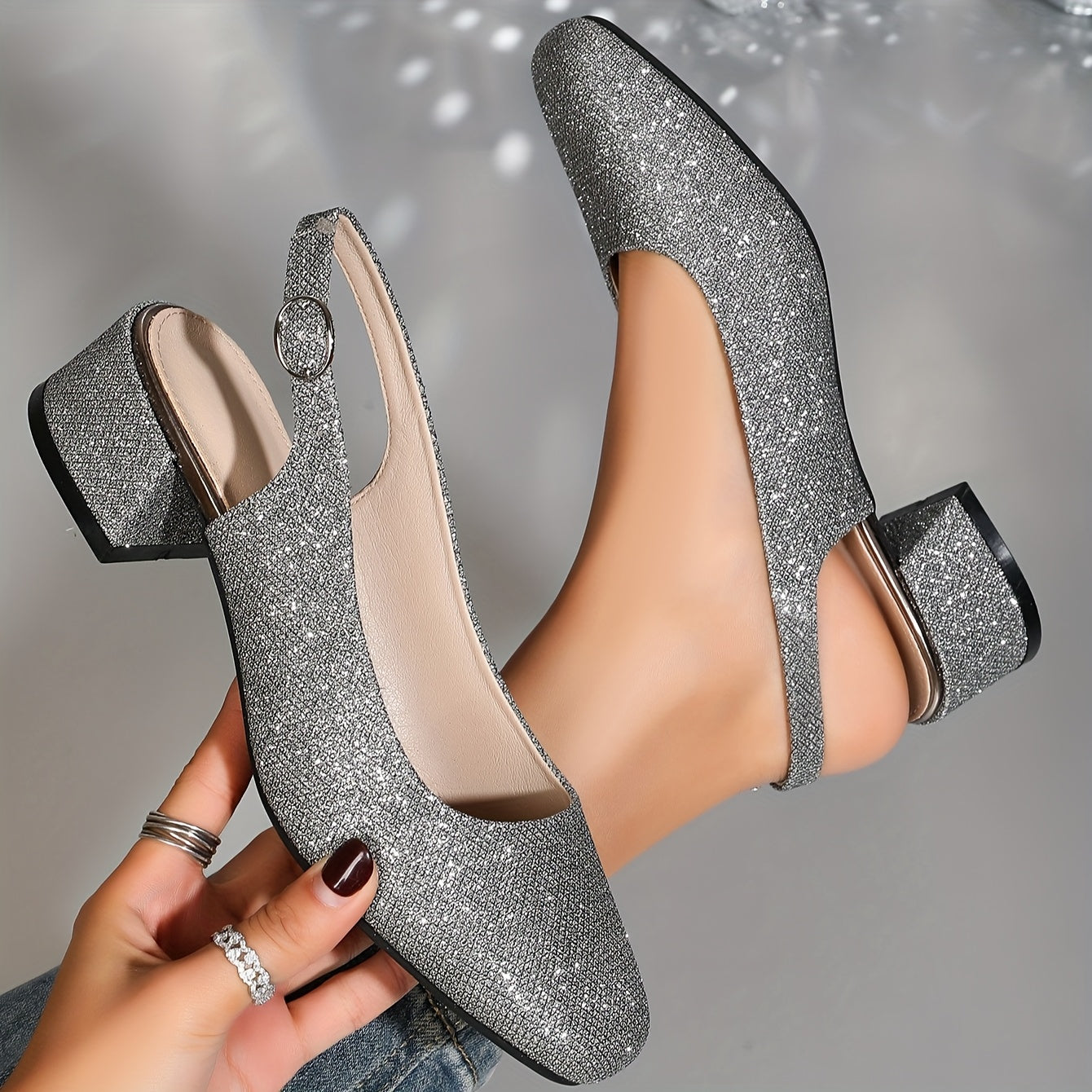 Chiara | Chunky Heel Sandals with Square Toe