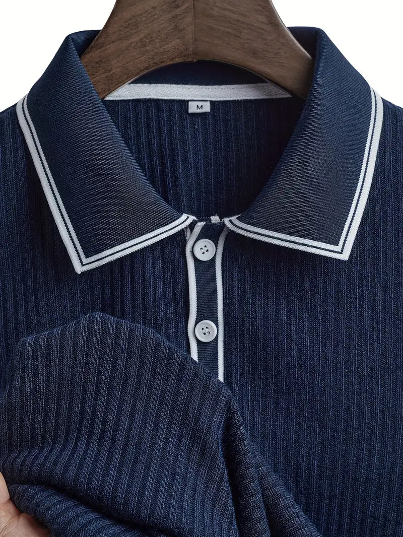 Orestis - Ribbed Short Sleeve Polo Shirt