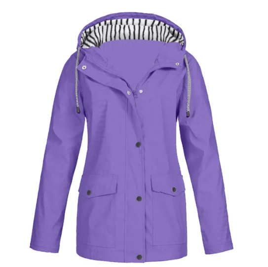 Ilektra | Hooded Long Sleeve Zip Rain Jacket