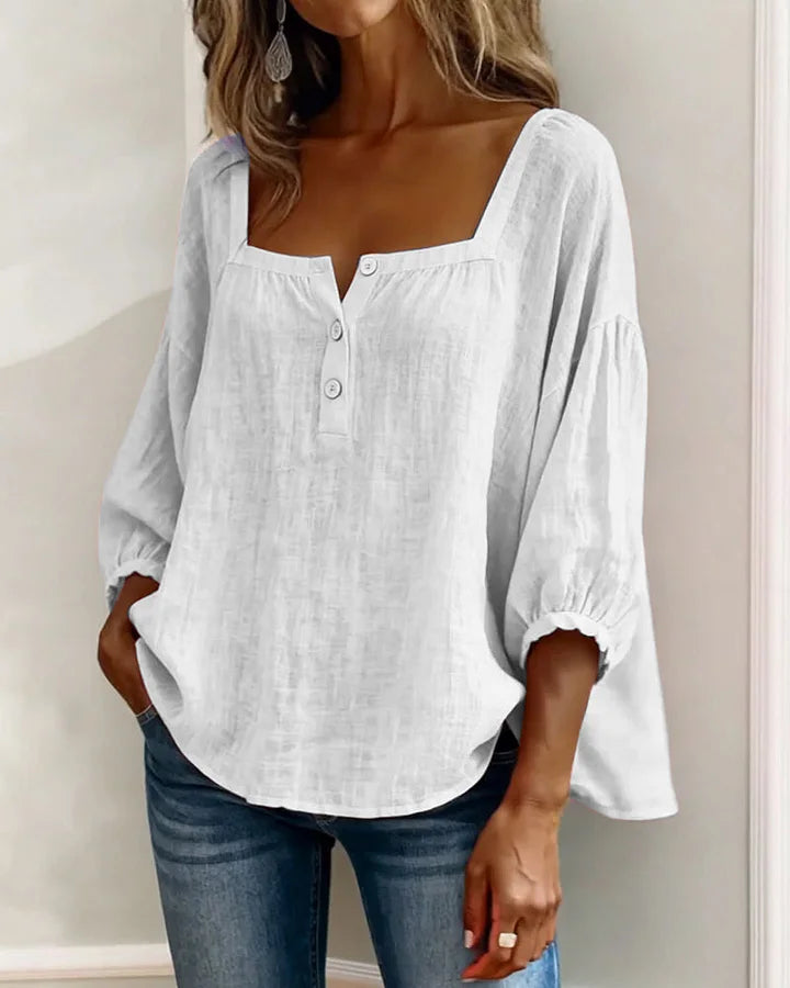 Leontien | Loose Square Neck Blouse