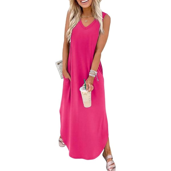 Obermeier | Sleeveless V-Neck Pocket Maxi Dress