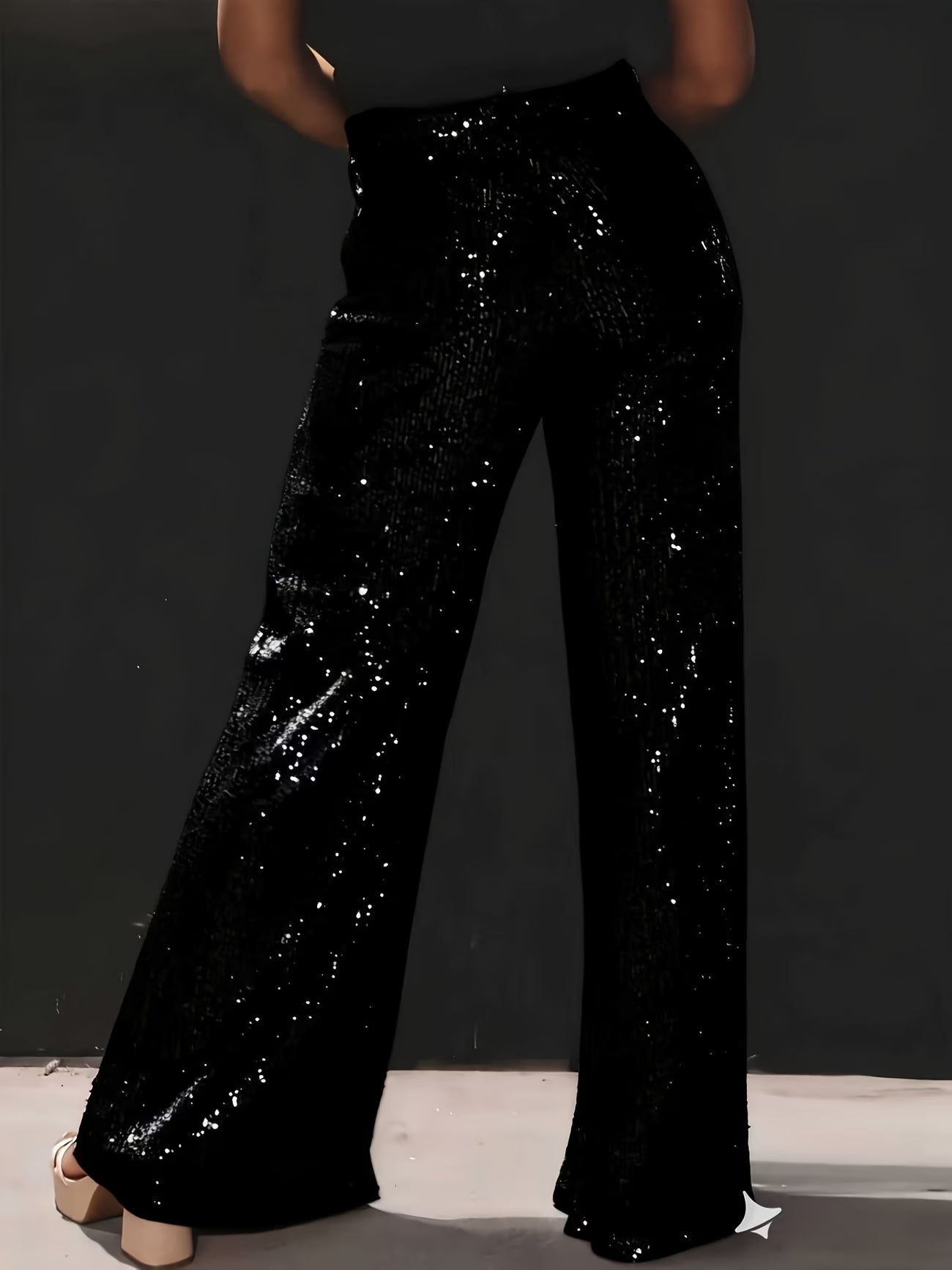 Tnora | Pants with Sequin Finish Wide Leg