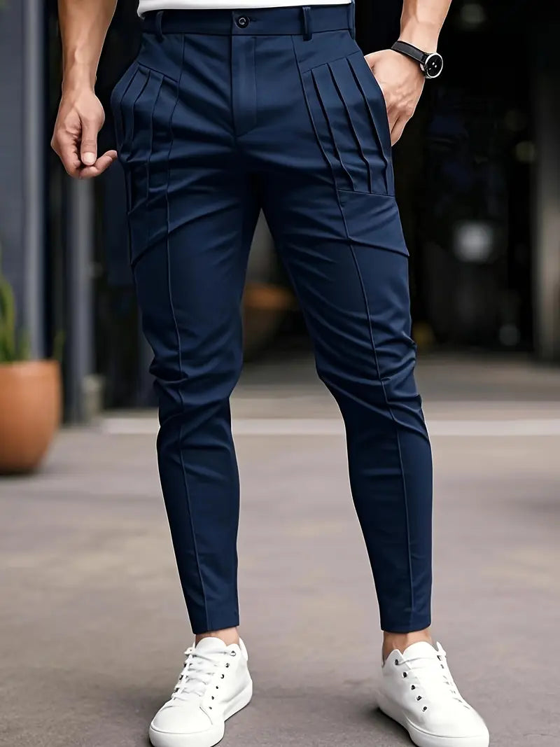 Edgardo | Slim Fit Pleated Front Pants