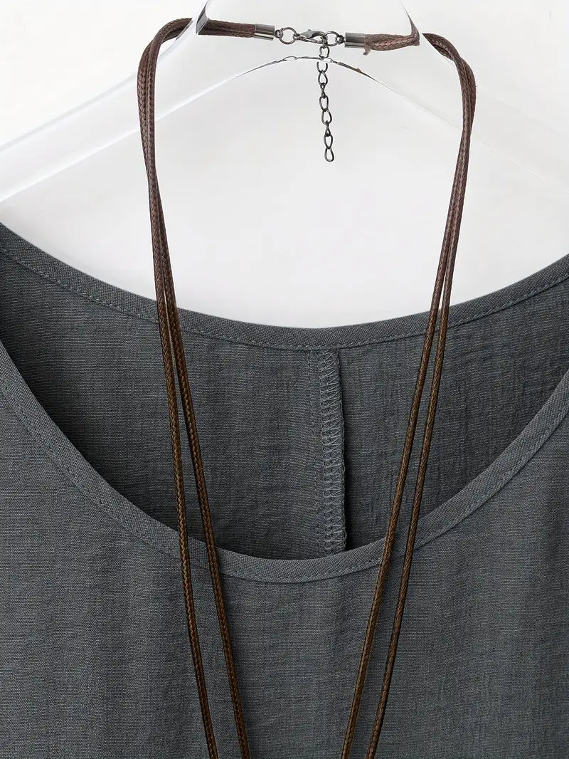 Dilek | Loose Round Neck Short Sleeve Blouse