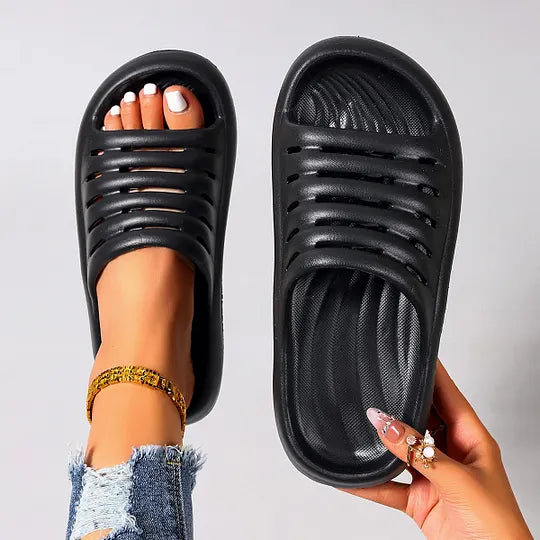 Aizada | Open Toe Platform Slide Sandals
