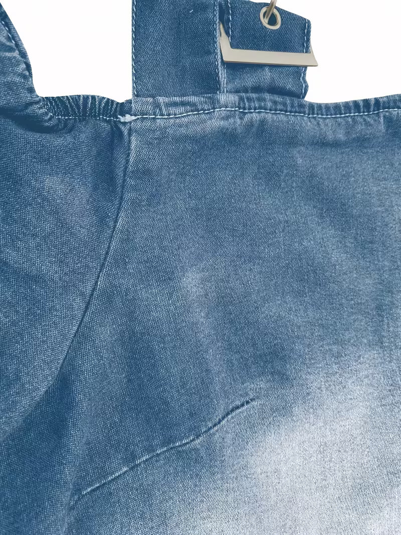 Kenya - Denim Off Shoulder Buckle Strap Top