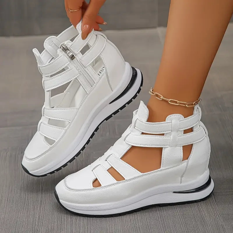 Souad - Wedge Platform Sandal Sneakers With Zipper