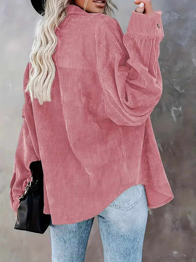 Irmela | Long Sleeve Corduroy Button Shirt
