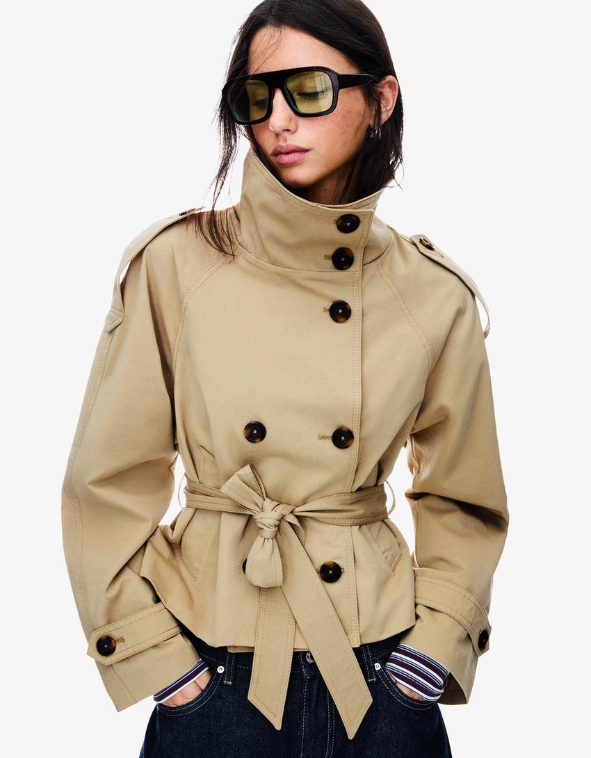 Feliciana | Jacket With Belt and High Buttoned Collar