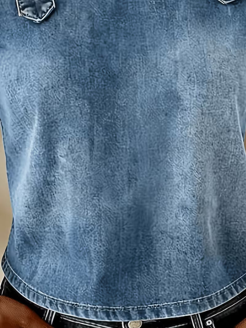 Kenya - Denim Off Shoulder Buckle Strap Top