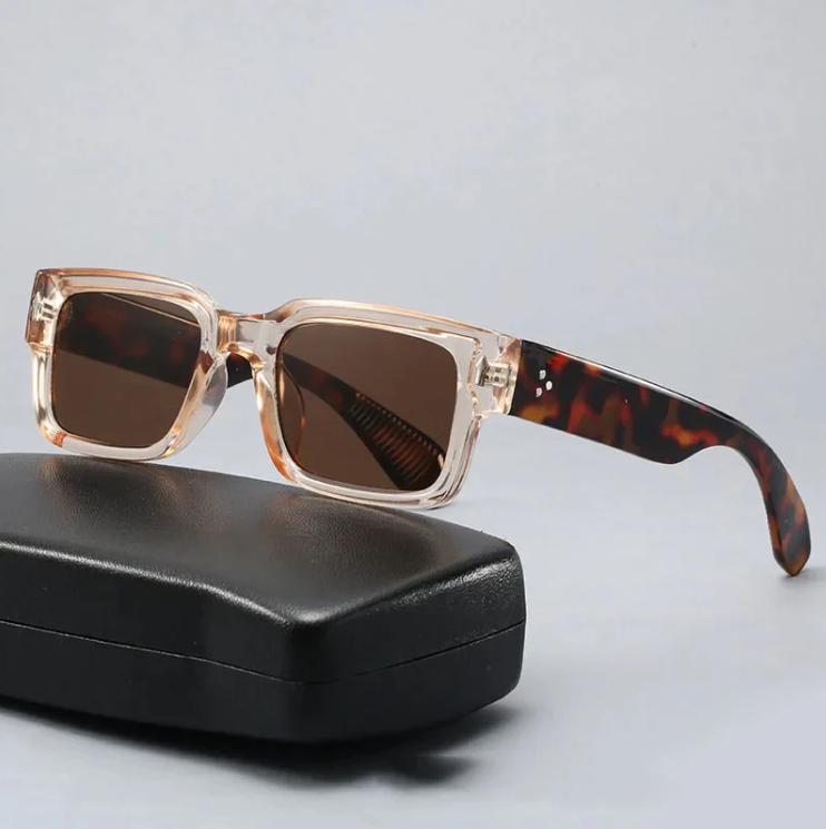 RetroLens -  Square Frame Green Tinted Sunglasses