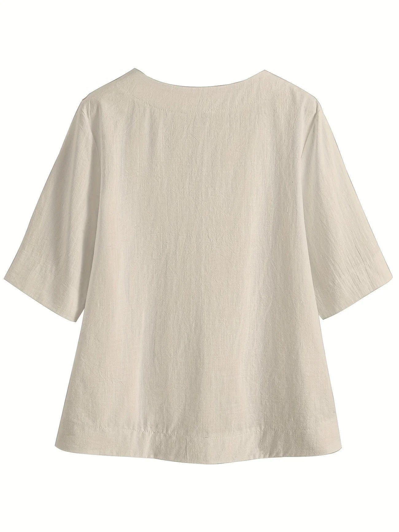 Mattea | V Neck Loose Fit Short Sleeve Top