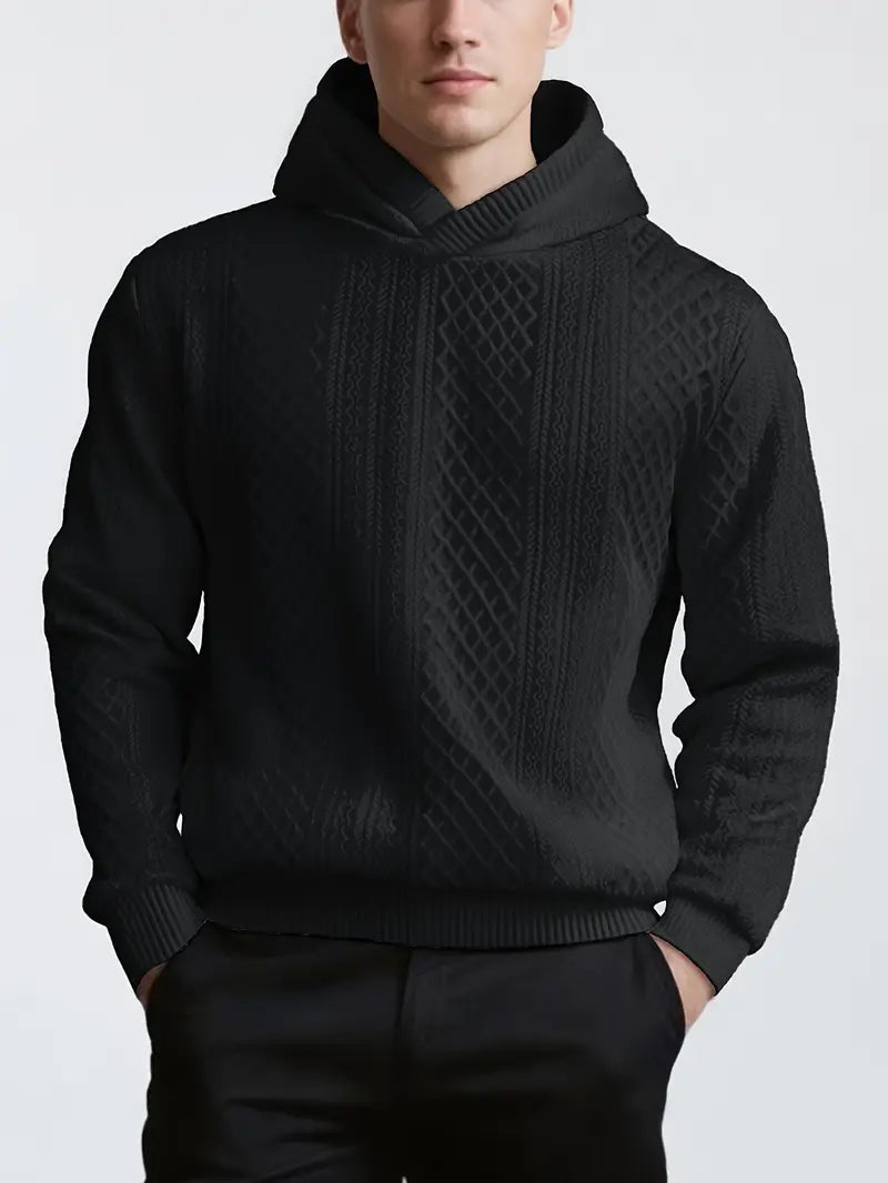 Karah | Long Sleeve Textured Knit Hooded Sweater
