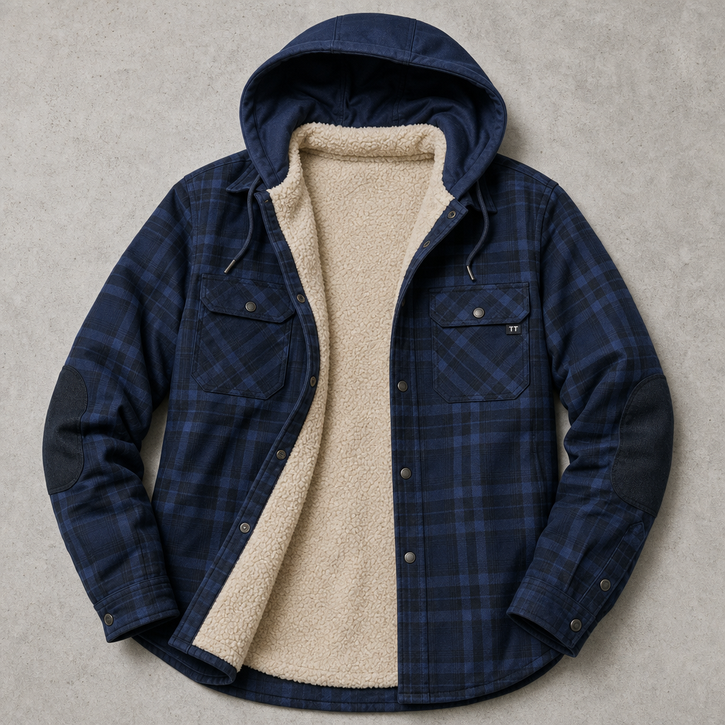 Anderson | Shirt Jacket With Plaid Pattern and Hood